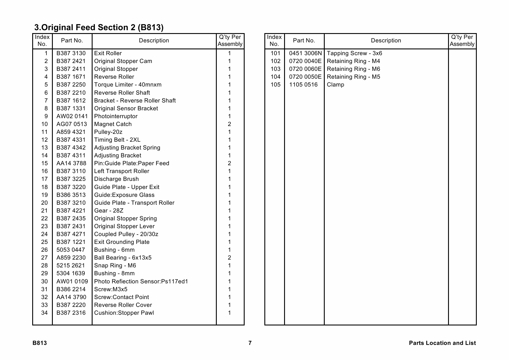 RICOH Options B813 DOCUMENT-FEEDER-DF2000 Parts Catalog PDF download-4